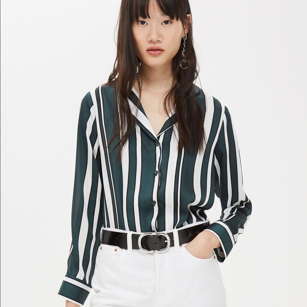 NWT✨ TOPSHOP | Striped Satin Top